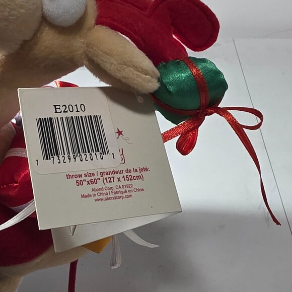 Wacky Raffy Reindeer w/ Fleece Throw Blanket 50" x 60" (NEW) - Picture 4 of 5